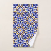 Met naam 💙 periwinkle, blauw en geel Azulejos Bad Handdoek (Handdoek)