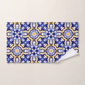 Met naam 💙 periwinkle, blauw en geel Azulejos Bad Handdoek (Handdoek)