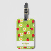 Met naam 🐞 Spring pickleball op vers groen Bagagelabel (Voorkant (verticaal))