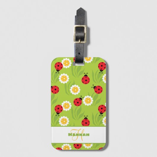 Met naam 🐞 Spring pickleball op vers groen Bagagelabel (Voorkant (verticaal))