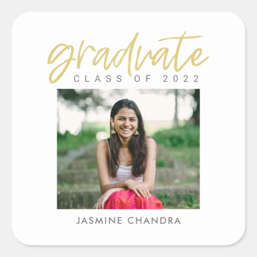 Met name Afstuderen met roekbewerkbare kleuren Vierkante Sticker (Voorkant)