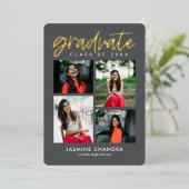 Met name Folie Afstuderen bewerkbare kleuren Folie Folie Uitnodiging (Staand Voorkant)