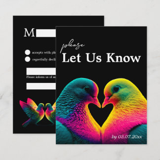 Met nummerverzoek Doves of Promise RSVP Kaartje