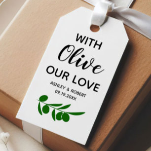 Met Olijf Onze Liefde , Olijfolie of Olijf Cadeaut Cadeaulabel