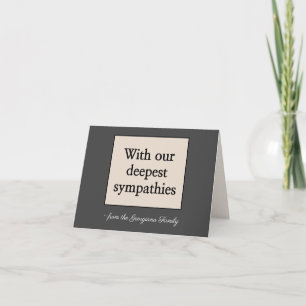 "Met ons diepste medeleven" Sympathy Card Kaart
