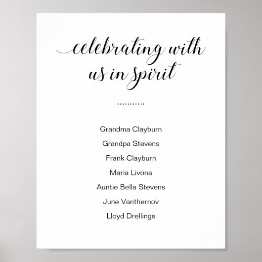 Met ons vieren in geest met namen Trouwen Poster (Voorkant)