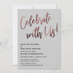 Met ons vieren! Roos Gold Handwriting LT Grey Kaart