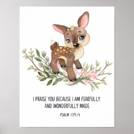 Met ontzag en wonderbaarlijk gemaakt, Psalm 139:14 Poster