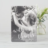 Met onze Bedankt | Foto Dank u w / Terug Bericht (Staand voorkant)