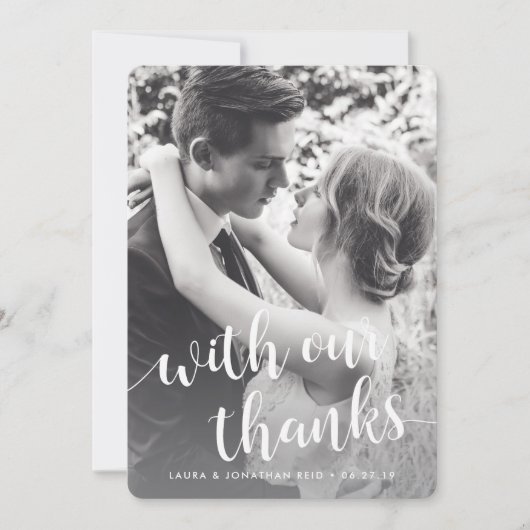 Met onze Bedankt | Foto Dank u w / Terug Bericht (Voorkant)