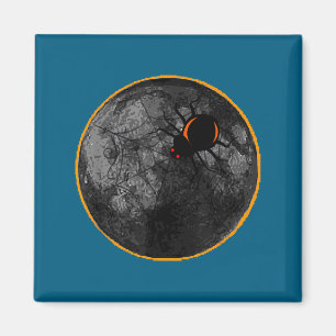 Met Op Spinnenweb Arachnid Maan Zonne Magneet