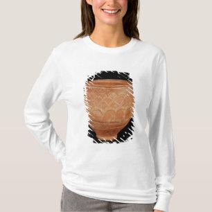 Met overlappende toegepaste schalen versierde pot t-shirt