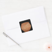 Met overlappende toegepaste schalen versierde pot vierkante sticker (Envelop)