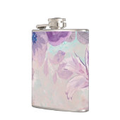 met Paarse bloemen omwikkelde kolf Heupfles (Links)