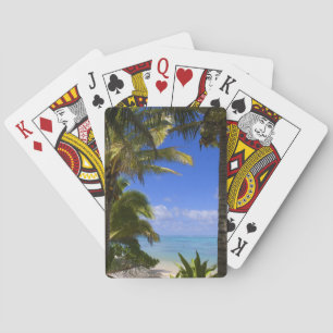 Met palmbomen omzoomd strand Cook Eilanden 2 Speelkaarten