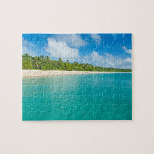 Met palmbomen omzoomd strand, Tonga Legpuzzel