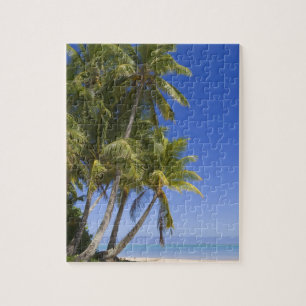 Met palmen omzoomd strand Cook Eilanden 3 Legpuzzel