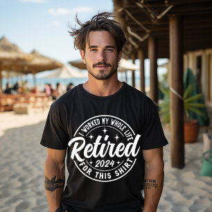 Met pensioen 2024 Pensioen Mannen Vrouwen Humor T-shirt