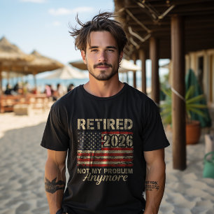 Met pensioen 2026 vs Amerikaanse vlag probleem nie T-shirt