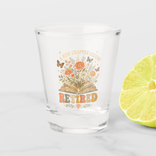 Met Pensioen Een Nieuw Hoofdstuk Begint Retro Bloe Shot Glas