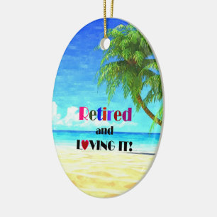 Met pensioen en dat genietend... het goede leven keramisch ornament