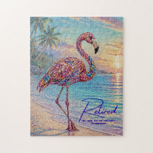 Met pensioen Glam Juweel Toon Flamingo op Tropisch Legpuzzel