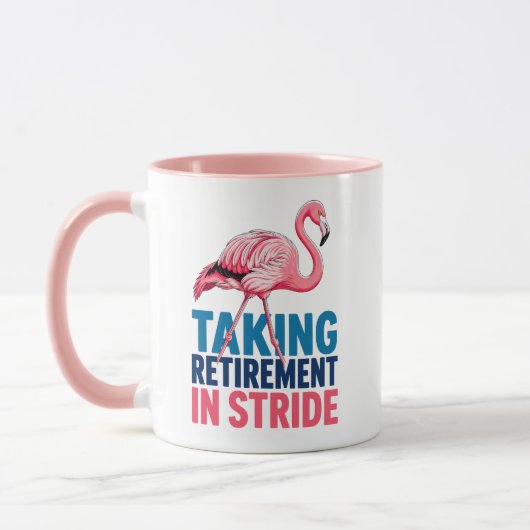 Met Pensioen in Stijl Flamingo Strand Thema Mok (Links)