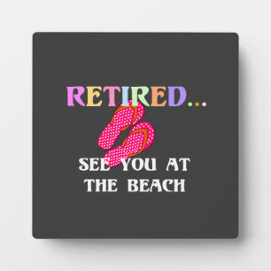 Met pensioen...Tot ziens op het strand Fotoplaat