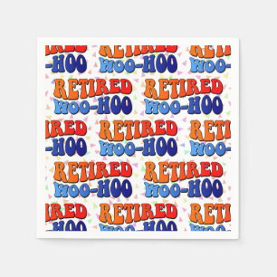 Met Pensioen Woo Hoo Vintage Groovy Tekst Servet