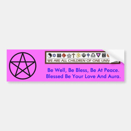 Met pentagram omgeven bumpersticker (Voorkant)