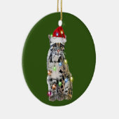 Met Pet verlichte kerstmis Keramisch Ornament (Rechts)