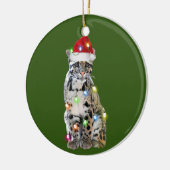 Met Pet verlichte kerstmis Keramisch Ornament (Links)