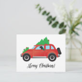 Met platte beklede rugleuning, die met Kerstmis ri Feestdagenkaart (Staand voorkant)