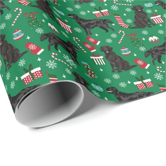 Met platte laag omhulde kersthond cadeaupapier (Rol Hoek)