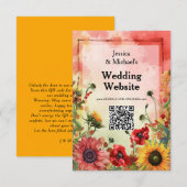 🌻Met QR code bruiloft website Informatiekaartje (Voorkant / Achterkant)