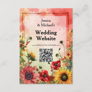 🌻Met QR code bruiloft website Informatiekaartje