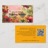 🌻Met QR code bruiloft website Visitekaartje (Voorkant / Achterkant)