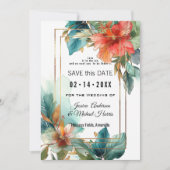 Met QR-code Hibiscus Serenade Paradise Save The Date (Voorkant)
