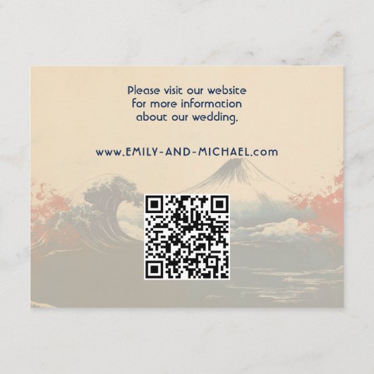 Met QR-code Japanse Harmonie met Fuji Informatiekaartje (Achterkant)