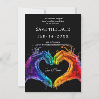 🌈❤️Met QR-code LGBTQ Hart van de Pride-trouwdag Save The Date