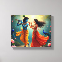 met Radha Krishna spirituele schilderijen 🌺🎶.