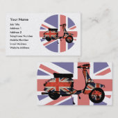 Met Retro-scooter gecombineerd unidirectieontwerp Visitekaartje (Voorkant / Achterkant)