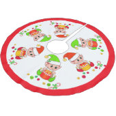 Met rode Lijsten is kerstmis op wit wit Kerstboom Rok (Gekanteld)