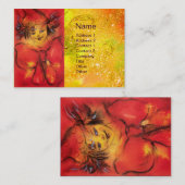 MET RODE RIBBON IN GOUDE SPARKLEN VISITEKAARTJE (Voorkant / Achterkant)