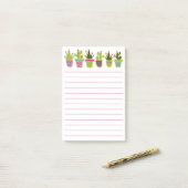met Schattigee cactus bekleed matje Post-it® Notes (Op bureau)