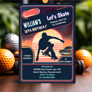 Met Scooter Jump Zone Skateboarden 13e Verjaardag Kaart