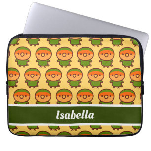 met Sinaasappel bedekte liefdesvogel met perzikkle Laptop Sleeve