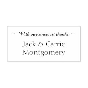 Met Sincerest-Bedankt op maat Zelfinktende Stempel