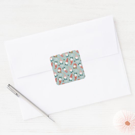 Met Sinterklaas: een hartverwarmend kerstontwerp Vierkante Sticker (Envelop)