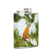 Met sneeuw bedekt Pine Abstract Impressionisme Heupfles (Rechts)